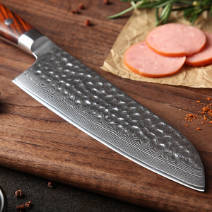 <span class=keywords><strong>Couteau</strong></span> <span class=keywords><strong>de</strong></span> cuisine Santoku <span class=keywords><strong>en</strong></span> <span class=keywords><strong>acier</strong></span> <span class=keywords><strong>Damas</strong></span> ultra-affûté <span class=keywords><strong>de</strong></span> 7 pouces avec manche <span class=keywords><strong>en</strong></span> bois <span class=keywords><strong>de</strong></span> rose naturel - Product Image 5