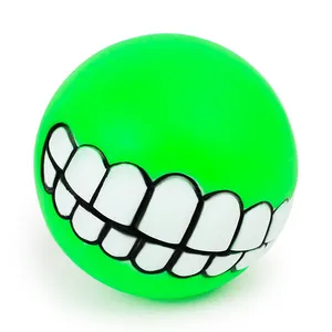 Funny Pets Dog Puppy Cat Ball Teeth Toy PVC Chew Sound Dogs Play Fetching Squeak Toys Pet Supplies