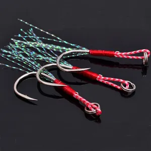 Wholesale strong high carbon steel sea tuna iron plate jigging fishing hook with barb