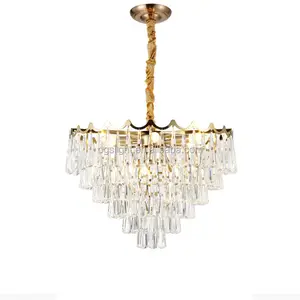led licht weiß silber Suppliers-Großhandel zeitgenössische hängende Schlafzimmer Beleuchtung Luxus Decke Kristall Gold Nordic Kronleuchter