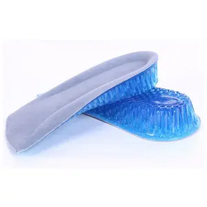 Tissu velours lavable bleu unisexe 3cm silicone invisible 3/4 hauteur semelle intérieure augmentation de la hauteur semelles intérieures