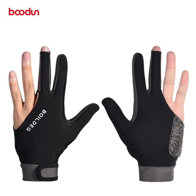 2019 г., перчатки для бильярда с логотипом на заказ, из спандекса, с тремя пальцами