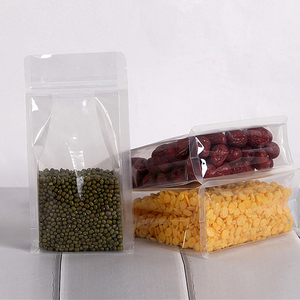 Pochette en plastique transparent à fond plat, carrée en plastique, gousset latérale avec fermeture à glissière - Product Image 5