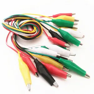 high quality 10pcs small colourful alligator crocodile clip Set Insulated jump Test leads cables