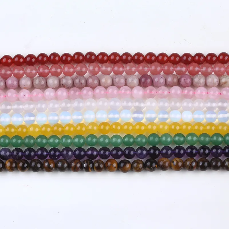 Multi Color Loose Stone Beads Lava Tiger Eye Bulk Natural Gemstone Beads
