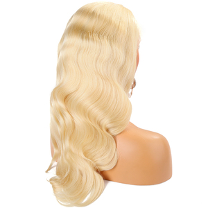 Peluca de Cabello Humano Brasileño Remy con Ondas Corporales, Color Rubio 613, con Encaje Completo y Cabello de Bebé, Pre-Plucked - Product Image 4