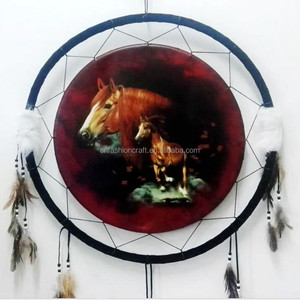 Commercio all'ingrosso indiano della piuma del pendente della parete di Natale appeso regali dream catcher decorazione della casa - Product Image 2
