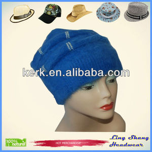 2014new moda de invierno angora gorro sombrero con perla decoracion - Product Image 1