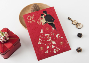 Esperamos contar con tu presencia impresión personalizada tarjeta de invitación de boda Chino - Product Image 6