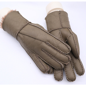 Gants d'hiver en fourrure de mouton de haute qualité Ventes directes d'usine <span class=keywords><strong>Mitaines</strong></span> en cuir bon marché - Product Image 2
