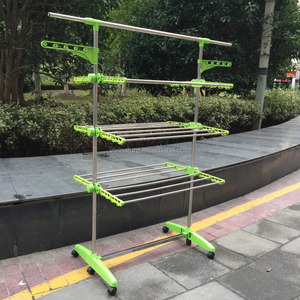 Giá Phơi Quần Áo 6 Bánh Có Thể Gấp Lại Chất Lượng Cao, Thanh Treo Bằng Thép Không Gỉ - Product Image 1