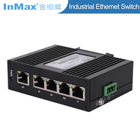Fabricante InMax, convertidor de medios de carril DIN, 12v 24v 36v, cámara ip, interruptor de red al aire libre, mini interruptor ethernet industrial