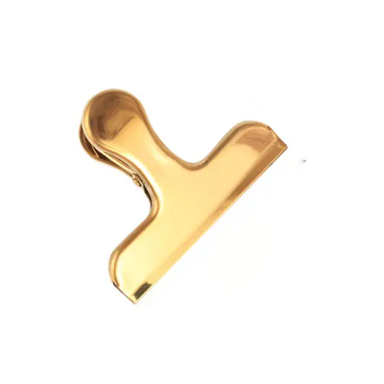 Brass color strong clamps heavy duty bulldog paper clip to organize paperwork necessities office