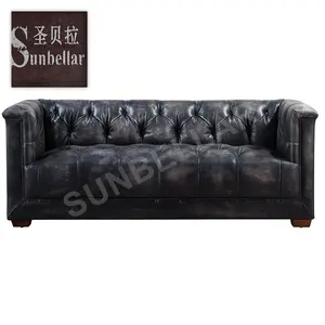 Moderno diseño elegante sofá Chesterfield simple sofá de Cuero cuero europeo sofá de la Sala