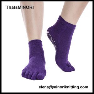 Ygminori — chaussettes de yoga antidérapantes, avec orteils ouverts, 5 orteils, avec poignée antidérapante, pour ballet, yoga, pilates, vente en gros - Product Image 5