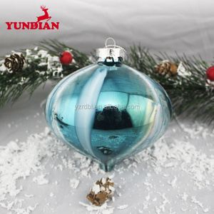 High Quality Hanging Christmas Glitter Glass Blue <strong>Mirror</strong> <strong>Ball</strong> for Decoration - Product Image 3