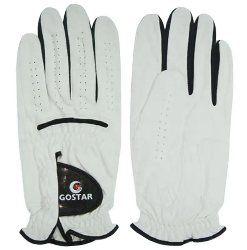 Precio de fábrica al por mayor de alta calidad guantes de golf de cuero Cabretta