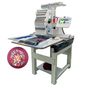 single needle custom embroidery sewing cap frame computerized embroidery machine