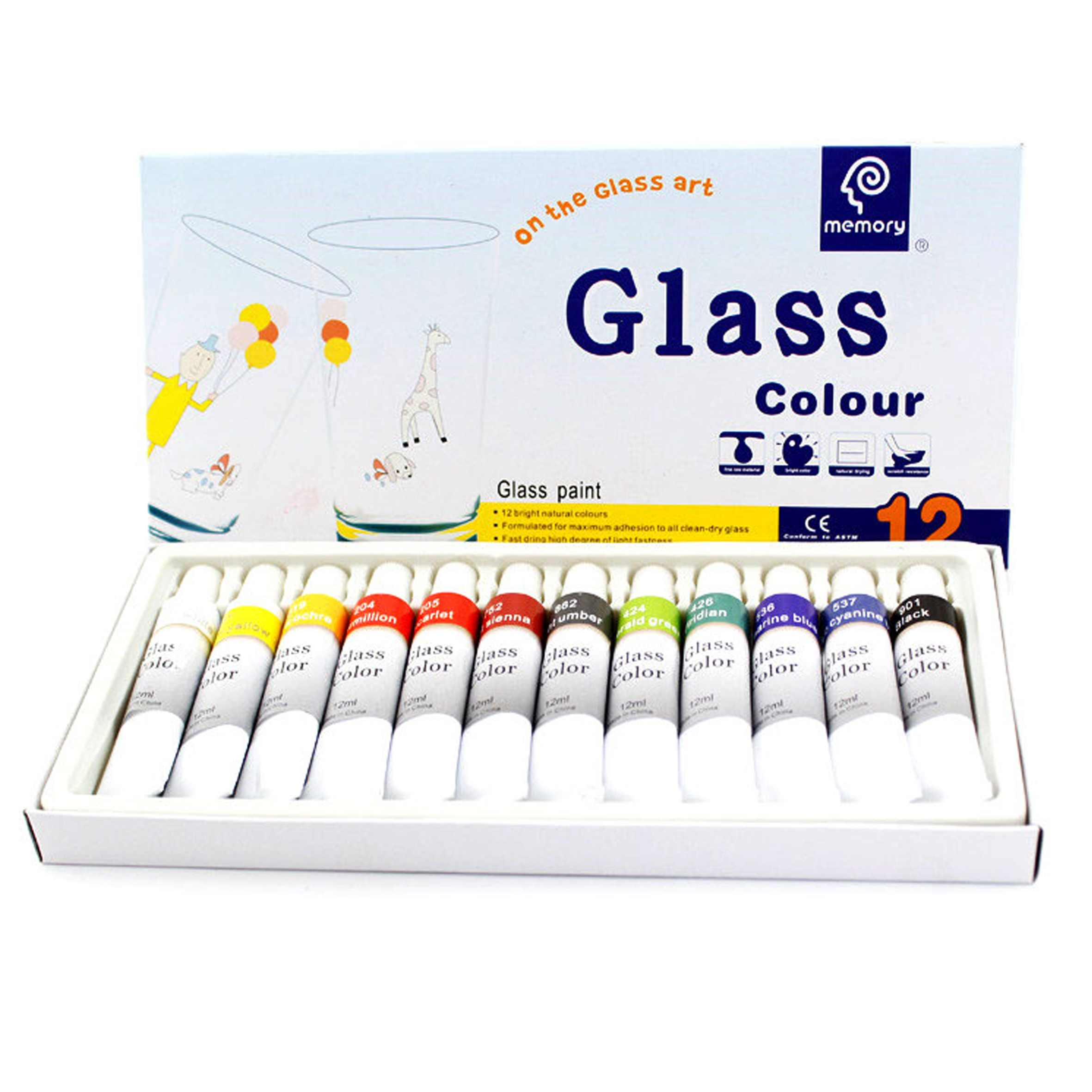 12 видов цветов 12 мл трубы акриловые краски комплект цвет ногтей стекло Люстра Арт краска для стекла инструменты для рисования для детей DIY водостойкий