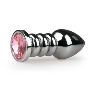 Venda quente Rosa Cristal Metal Anal Plug Aço Inoxidável Jóias Butt Plug Anal Plug