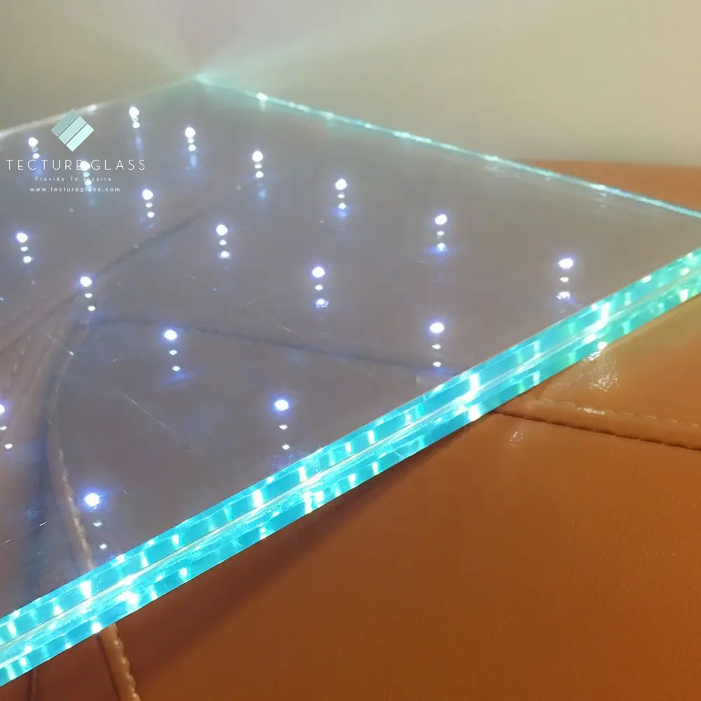 Tecture Luminoso LED di vetro laminato di alimentazione di vetro con embed HA CONDOTTO le luci per interior design