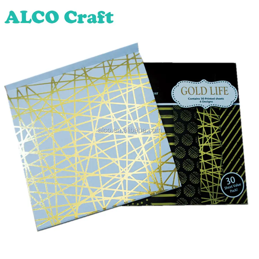 30 sheets gold foil design sheet printed scrapbooking paper craft paper pad