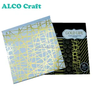 Feuille de papier aluminium doré, 30x30 feuilles, papier artisanal pour scrapbooking