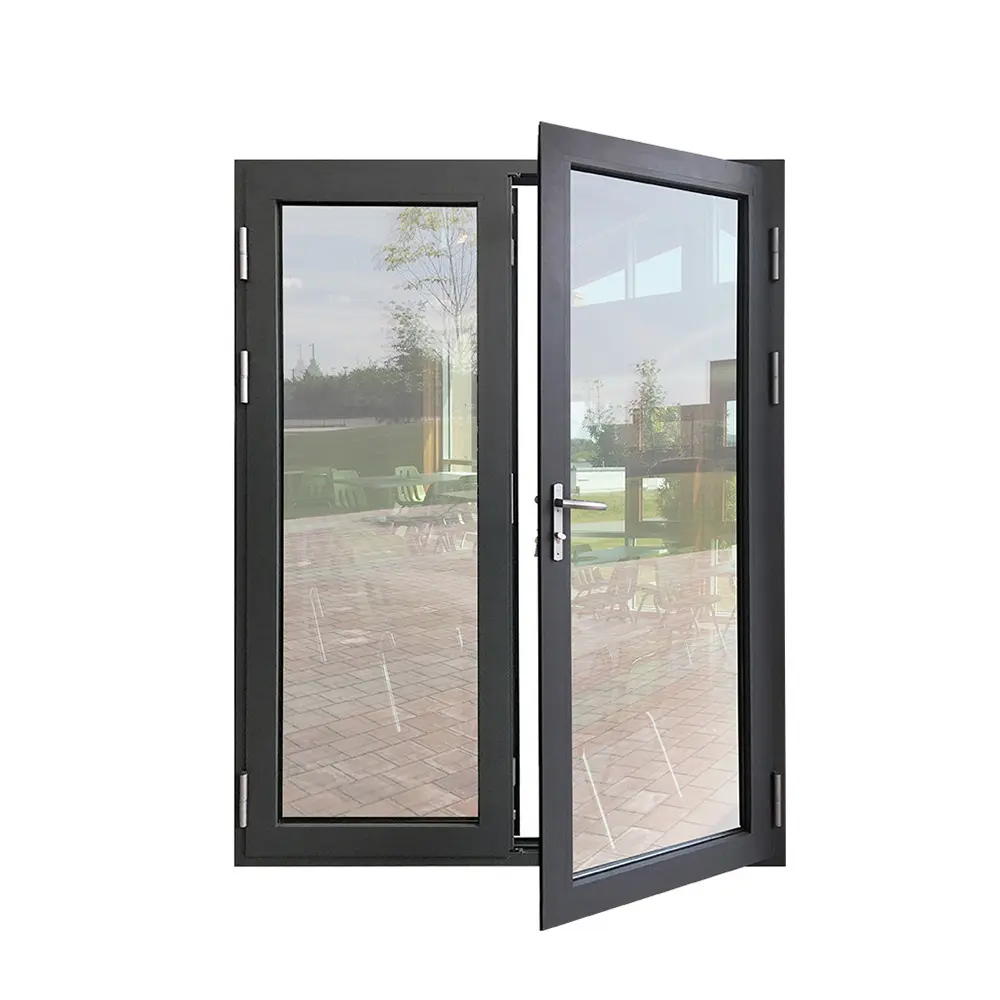 Glass door aluminum french doors double swing door custom window frame for balcony