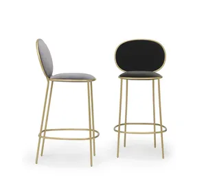 Nordic Bar Stool Stay Chair Collection in Gold Stainless Steel