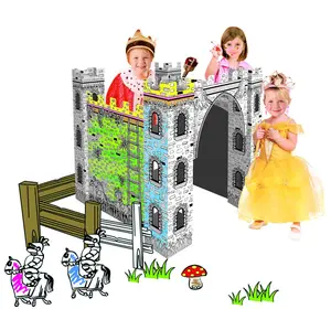 子供のためのDIY着色折りたたみ式段ボール城