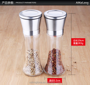 2017 Clear Glass Pepper Grinder Sal <span class=keywords><strong>y</strong></span> Molinillo De Pimienta-Ajustable Grueso Molino de Sal <span class=keywords><strong>y</strong></span> Molinillo de Pimienta - Product Image 1