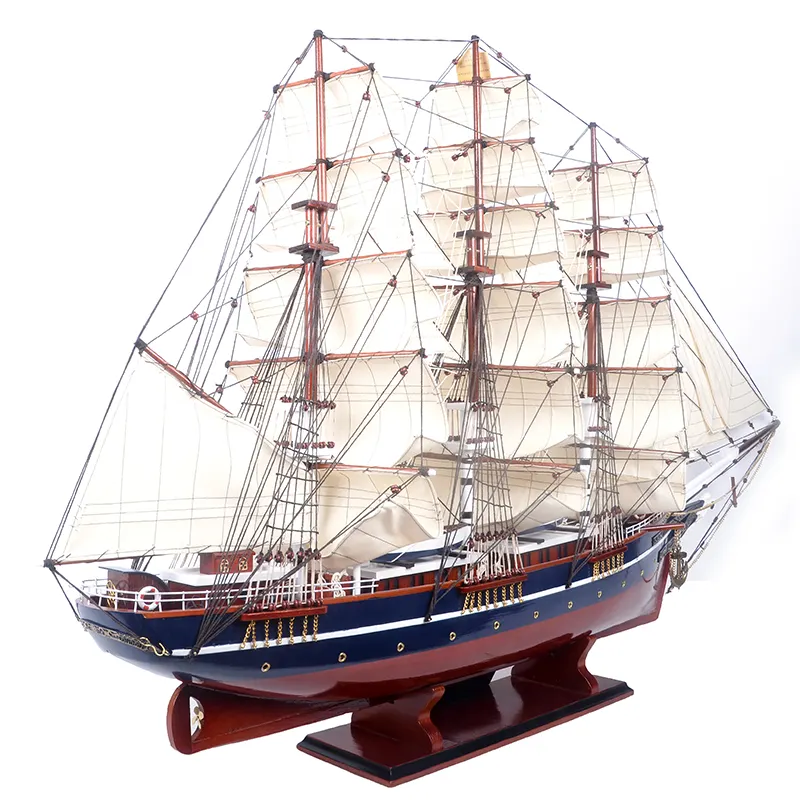 Length 160CM handmade antique decorative wooden boat and ship model Marine art PTW004