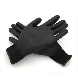 Wholesale mittens black pu glove esd pu coated gloves