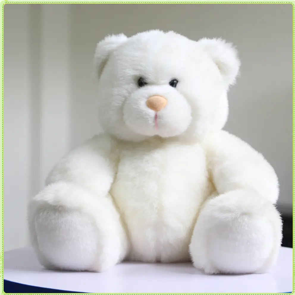 Hot sale white soft stuffed plush teddy bear for valentine gift
