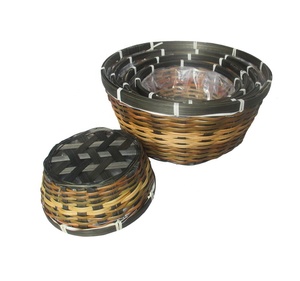 Cestas de almacenamiento tejidas de bambú verticales Macetas y jardineras de mimbre de plástico en el interior Cestas de lavandería - Product Image 1