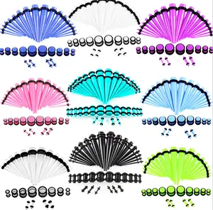 36 pcs सेट एक्रिलिक कान tapers स्ट्रेचर प्लग भेदी विस्तारक