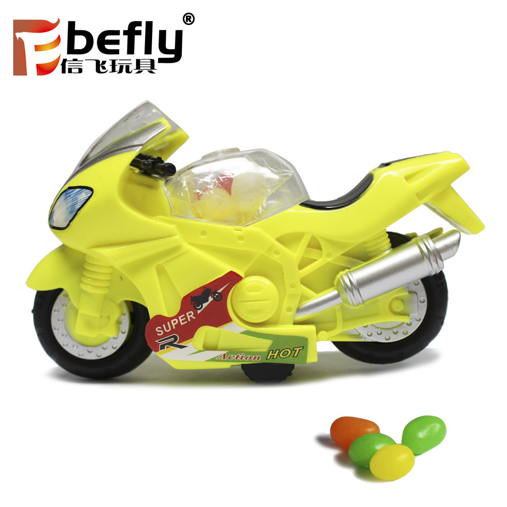 Рекламная пластиковая лучшая игрушка для сладких конфет, мотоцикл