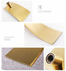 Nuovo Disegno di Vendita Calda Bagno Spazzolato Oro Cascata A Parete Rubinetto Del Bacino - Product Image 4