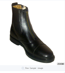 Bottes d'équitation TM STAR avec fermeture élastique à la cheville et à la base de la botte, motif imprimé, en cuir, idéales pour l'équitation - Product Image 1
