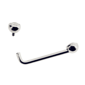 Barbell en forme de L en titane 1/14G avec lunette, 2 boules de cristal à facettes, <span class=keywords><strong>bijoux</strong></span> de <span class=keywords><strong>Piercing</strong></span> adapté pour femme - Product Image 2