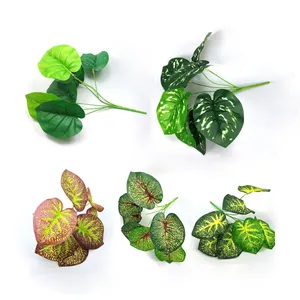 نمط جديد 7 فرع العشب الاصطناعي نباتات بلاستيكية أوراق بوش الاصطناعي الخضرة الاستوائية أوراق للديكور المنزل