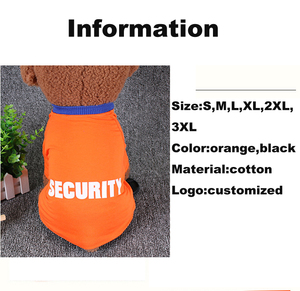 Manufacturer Wholesale OEM Custom logo Black Orange Cotton Breathable Summer <strong>Dog</strong> Clothes Pet <strong>Dog</strong> <strong>t</strong> <strong>Shirt</strong> - Product Image 3