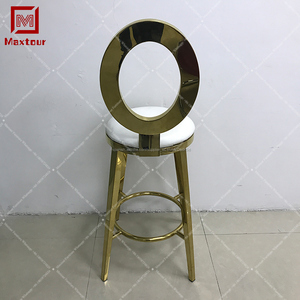 <span class=keywords><strong>Ronda</strong></span> vuelta de oro de acero inoxidable de cuero de <span class=keywords><strong>la</strong></span> PU de <span class=keywords><strong>bar</strong></span> silla alta - Product Image 3