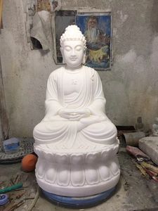 Statue de <span class=keywords><strong>Bouddha</strong></span> en pierre sculptée à la main, grand format, représentant Sakyamuni <span class=keywords><strong>Tathagata</strong></span> Amitabha, assis en méditation, pour jardin extérieur - Product Image 6