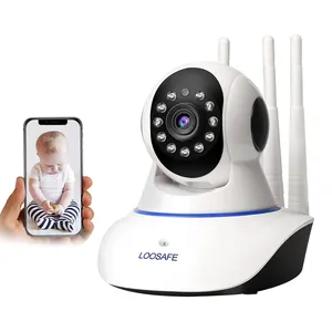 Anran — caméra de surveillance intérieure IP Wifi hd 1080P (V380), dispositif de sécurité sans fil, avec 3 antennes, Vision nocturne infrarouge