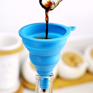 Funil dobrável de borracha de silicone, venda quente, novo produto, acessórios de cozinha