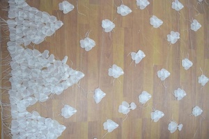 2018 pháp 3D Trắng lông Ren Vải cho đám cưới Váy Cô Dâu bán buôn <span class=keywords><strong>Net</strong></span> ren vải HY0805-3 - Product Image 6