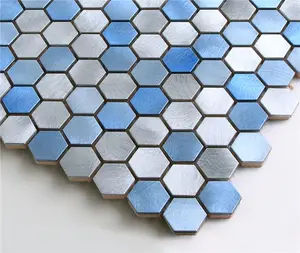 USA-Stil 3D Aluminium Metall gemischt Kristallglas Mosaik für moderne Wand dekoration