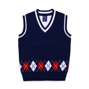 Pakaian Klasik Sekolah Dasar Anak-anak, Desain Sweater Wol untuk Anak-anak, Rompi Anak