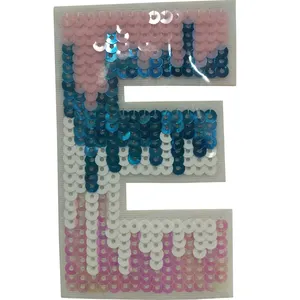 Factory Direct Custom Embroidered <strong>Fabric</strong> Patches Reversible Sequin <strong>Letter</strong> Design with 3D Effect and Lace Decoration - Product Image 1